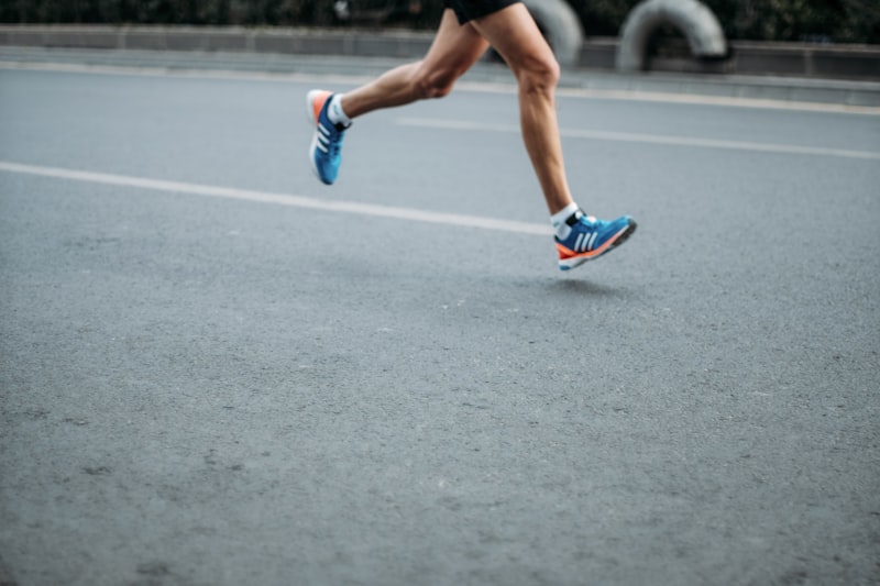 Runner maintaining steady pace during training